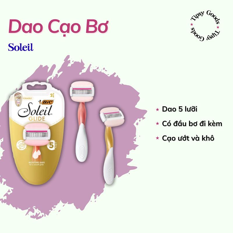 [TipsyGoods] Dao Cạo Đầu Bơ Hạt Mỡ Dành Cho Nữ Bic Soleil (5 lưỡi)