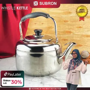 [EXCLUSIVE DAPURIBUN3] SUBRON Whistle Kettle Teko Peluit Bunyi Pegangan Anti Panas 4 Liter 5L 6L Teh Kopi Susu Mi Instan Masak Stainless Kitchenware