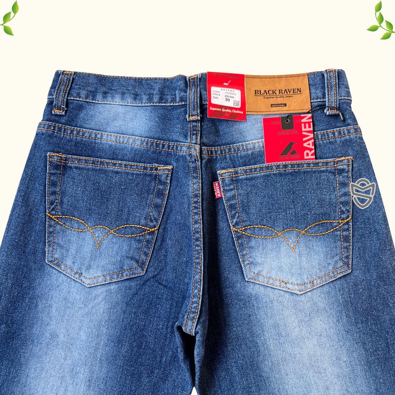 RAVEN Celana Baggy Pants Jeans Pria Gombrong Denim Loose Fit 6