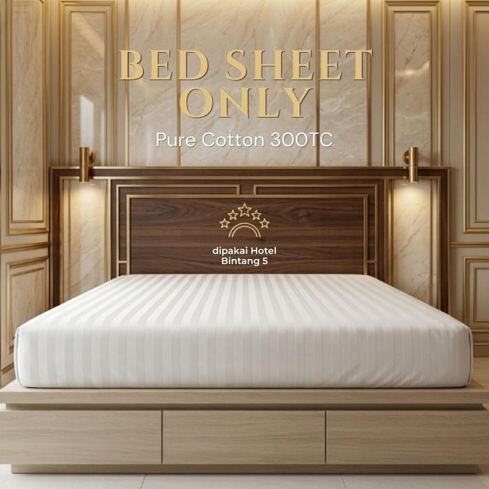 Gambar Bed Sheet Only FEATHER WORLD Pure Cotton 300TC - 120x200cm dari Feather World ID Kota Administrasi Jakarta Barat Tokopedia