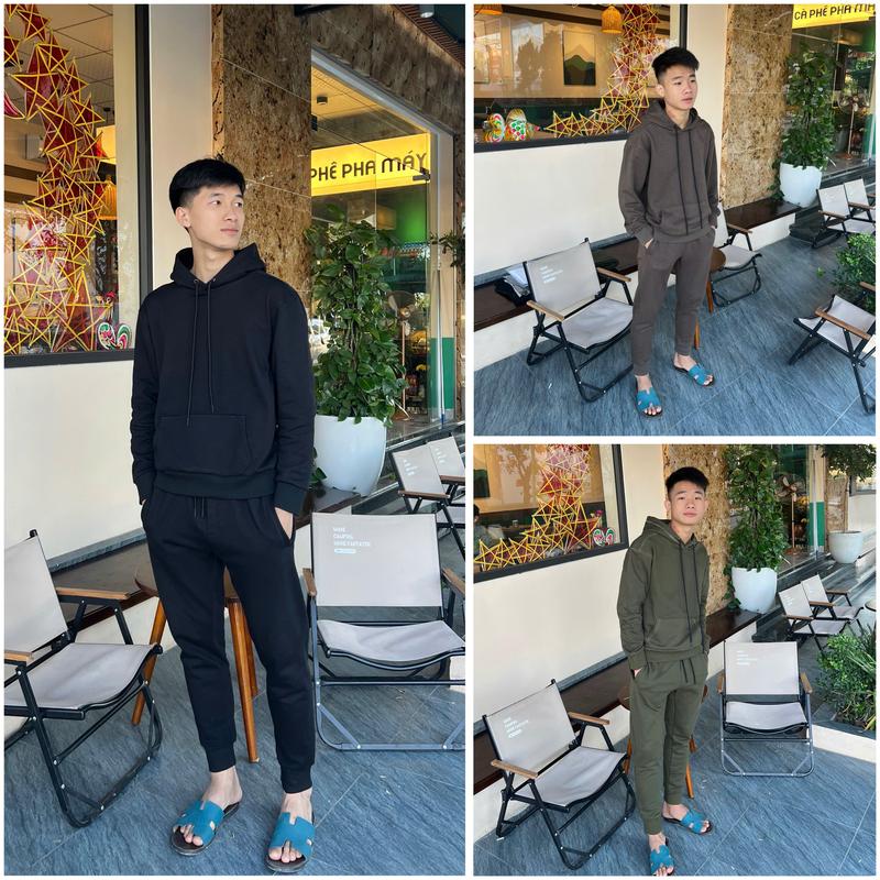 Bộ Nỉ Hoodie Trơn Nam Vải Chân Cua Định Lượng Vải 350 gfm Hàng Chính Phẩm Chuẩn Form Siêu Cấp