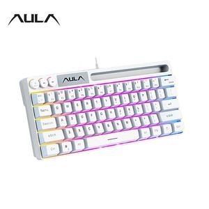 AULA 有線ゲーミングキーボード、バックライト搭載の64キー有線キーボード（ゲーム・勉強・仕事用）、デスクトップPC／ノートパソコン向けの多機能ポータブルキーボード、人気商品