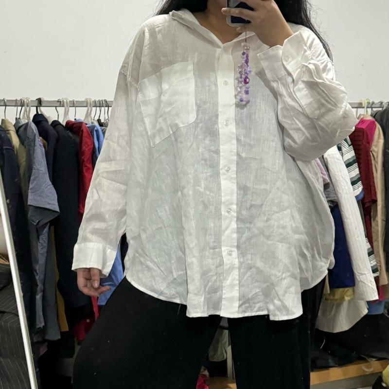 HMM White Linen Long Sleeve Shirt 2