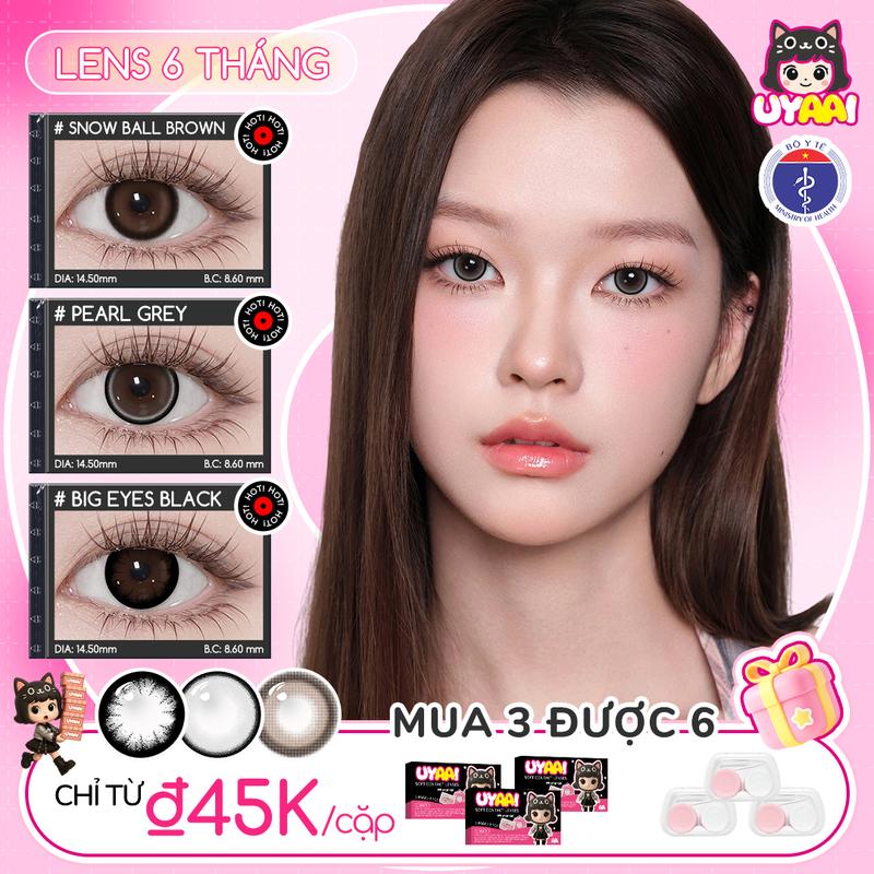  【Bộ 3 Cặp Lens | Chỉ ₫50K 1 Cặp UYAAI 6 Tháng DIA 14,0mm-15,0mm Lens Bộ Sưu Tập Màu Sắc Đa Dạng Thời Trang Và Dễ Phối Đồ Trông Trong 