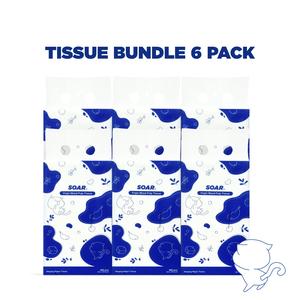 SOAR 6Pek Tisu Gantung 240 Lembar 4-Ply Lembut Tisu Kayu Asli Sesuai untuk Dapur Bilik Mandi Pejabat