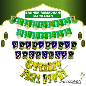 Banner Satuan Marhaban Ya Ramadan/Banner Lebaran/Idul Fitri/Puasa/Ramadhan Mubarak
