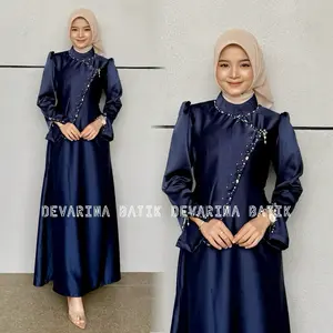 Devarina - Gamis Janggan Model Terbaru Drees Kondangan Gamis Lebaran Kekinian Kombinasi Payet Sulam Manual