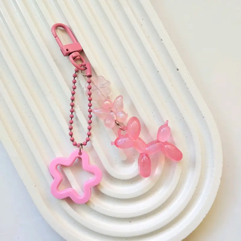(Glow in the Dark) Gantungan Kunci Poodle Dog Keychain Puppy Lucu Ganci 6