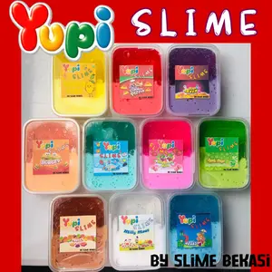 YUPI SLIME GUMMY YUPI 200 ML BY SLIME BEKASI Tekstur Jiggly Strechy Warna Menarik Clear & Tofu Slime Bonus Activator Kualitas Terbaik