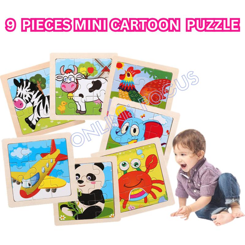 11X11CM Kids Wooden Puzzle Toy Vehicle Animal Jigsaw Cartoon - TikTok ...