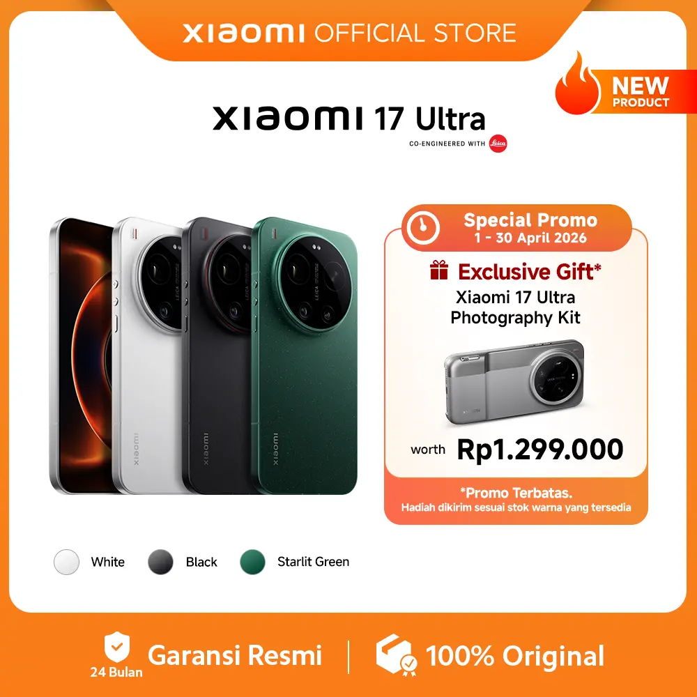 Xiaomi 17 Ultra (16GB/512GB) (16GB/1TB) Leica 200MP 75–100mm Telefoto | Kamera Ultra Dinamis 1 Inci Leica | Sistem Optik Leica UltraPure | Baterai Xiaomi Surge 6000mAh (typ) | Platform Mobile Snapdragon 8 Elite Gen 5  [Xiaomi Official Store]
