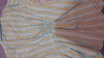 Product Review of Wispie Girl Boss Fitted Shirt | Kemeja kerja wanita fit garis stripe karet Lembut pink hijau biru from s**s 1