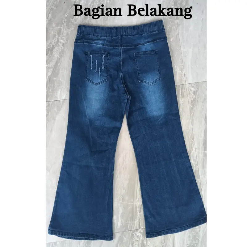 BintangRzt Celana Jeans Cutbray sobek-sobek super Jumbo 7