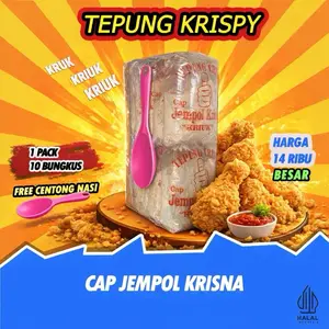 Cap Jempol Krisna Tepung Krispy 1 Pack Isi 10 Bungkus BESAR Free Centong Nasi Ecer 2000 Halal Kualitas Terbaik