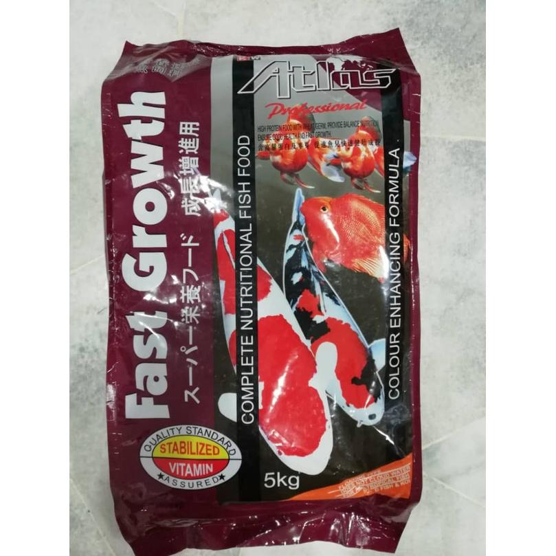 Atlas Fast Growth Floating Koi Feed Food XL 5kg Fish Aquarium Pond Makanan Ikan Koi Kolam Akuarium
