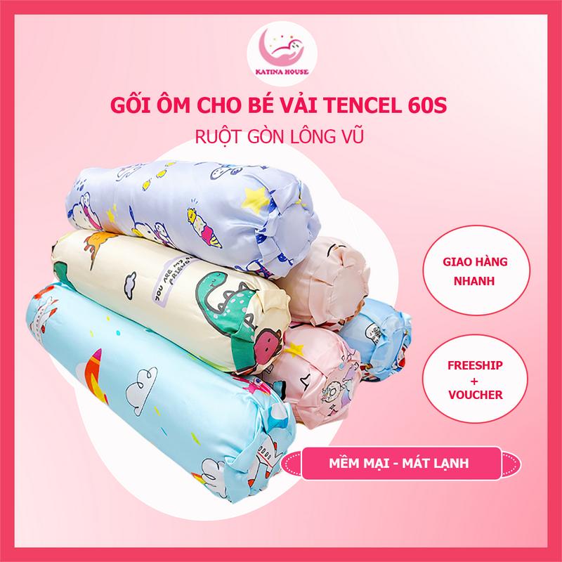 Gối ôm cho bé Katina House 60-80cm, tencel 60s gòn lông vũ nhân tạo mềm mại mát lạnh 1