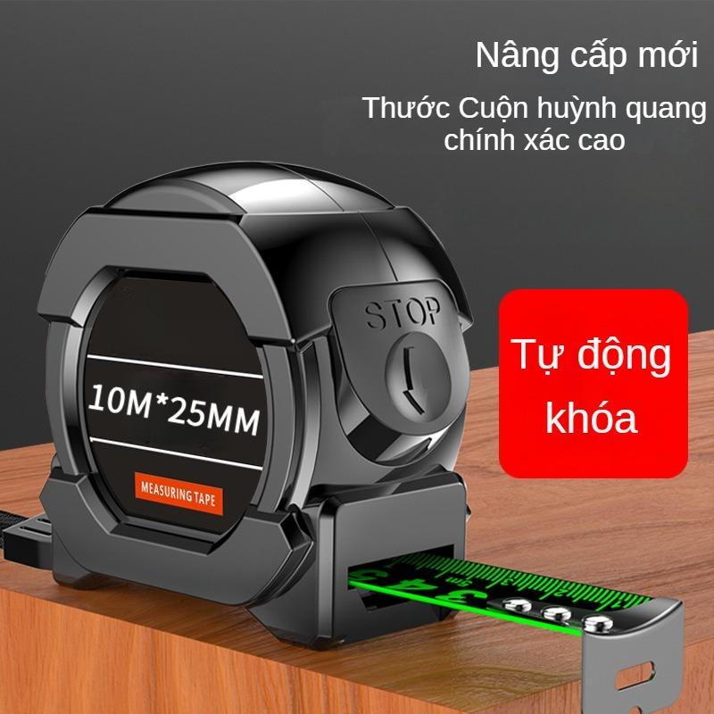 Thước cuộn thép mét phủ huỳnh quang bền bỉ và đẹp thước rút bằng thép carbon có thể nhìn trong tối loại dài 5m và 10m