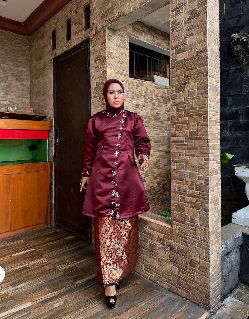 Product Introduction of Atasan Kurung Gadis Kretek Wanita Panjang Full Payet Bahan Adem Tanpa Menerawang dan Resleting Depan Formal Muslim 3
