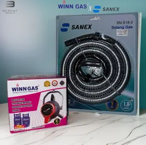 Paket Regulator Winn W-900 Meter + Selang Gas Sanex SN-S18-2 (1,8 m)
