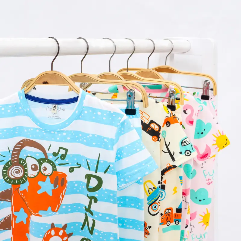 Peachbello Set Pakaian Tidur Anak Usia 1-6th Bayi Lengan Pendek Anak Perempuan Bahan Katun 1