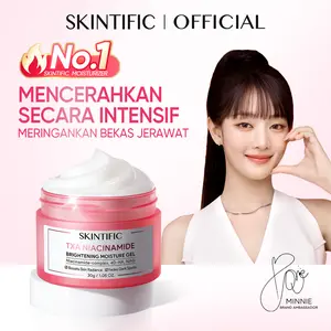 SKINTIFIC TXA Niacinamide Brightening Moisturizer Gel Cream 30g untuk Kulit Kusam Pelembab Wajah Hydrating Ringan Tidak Berminyak Berminyak & Acne Prone Moisturizer Glowing Oil Control Anti Acne Pencerah Arbutin Facial Tranexamic Ceramide