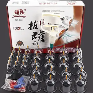 Terbaru 24 Jars Vacuum Cupping Therapy Set Suction Cups Massage Physiotherapy Healthy Self-help Cupp