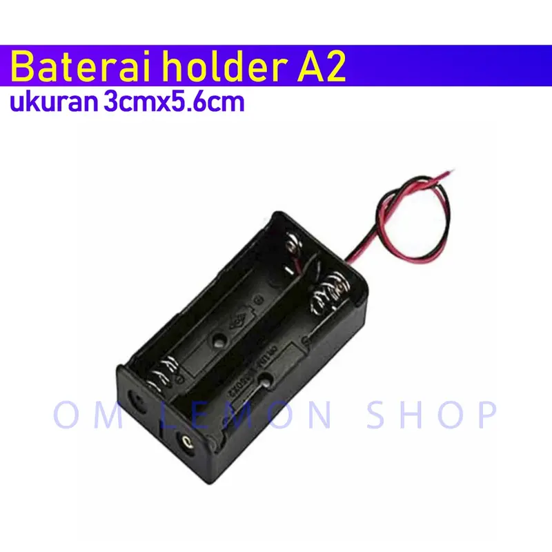 Tempat kotak baterai A2 Holder baterai  2 slot AA Battery Kotak Casing Batere 0