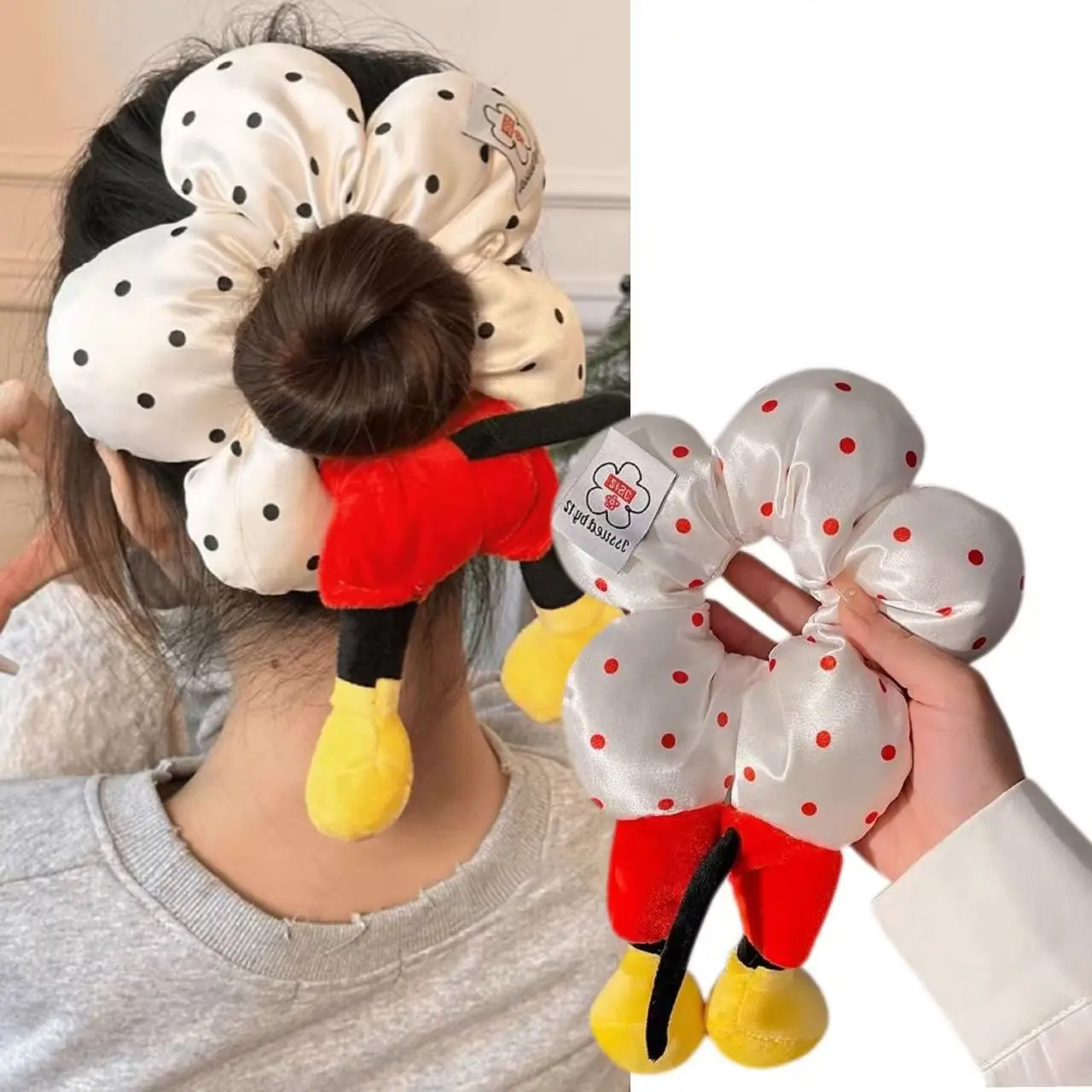 เชือกผูกผมดอกไม้ใหญ่ ยอดนิยม Scrunchies ที่คาดผมหางม้า [ส่งจากไทย]