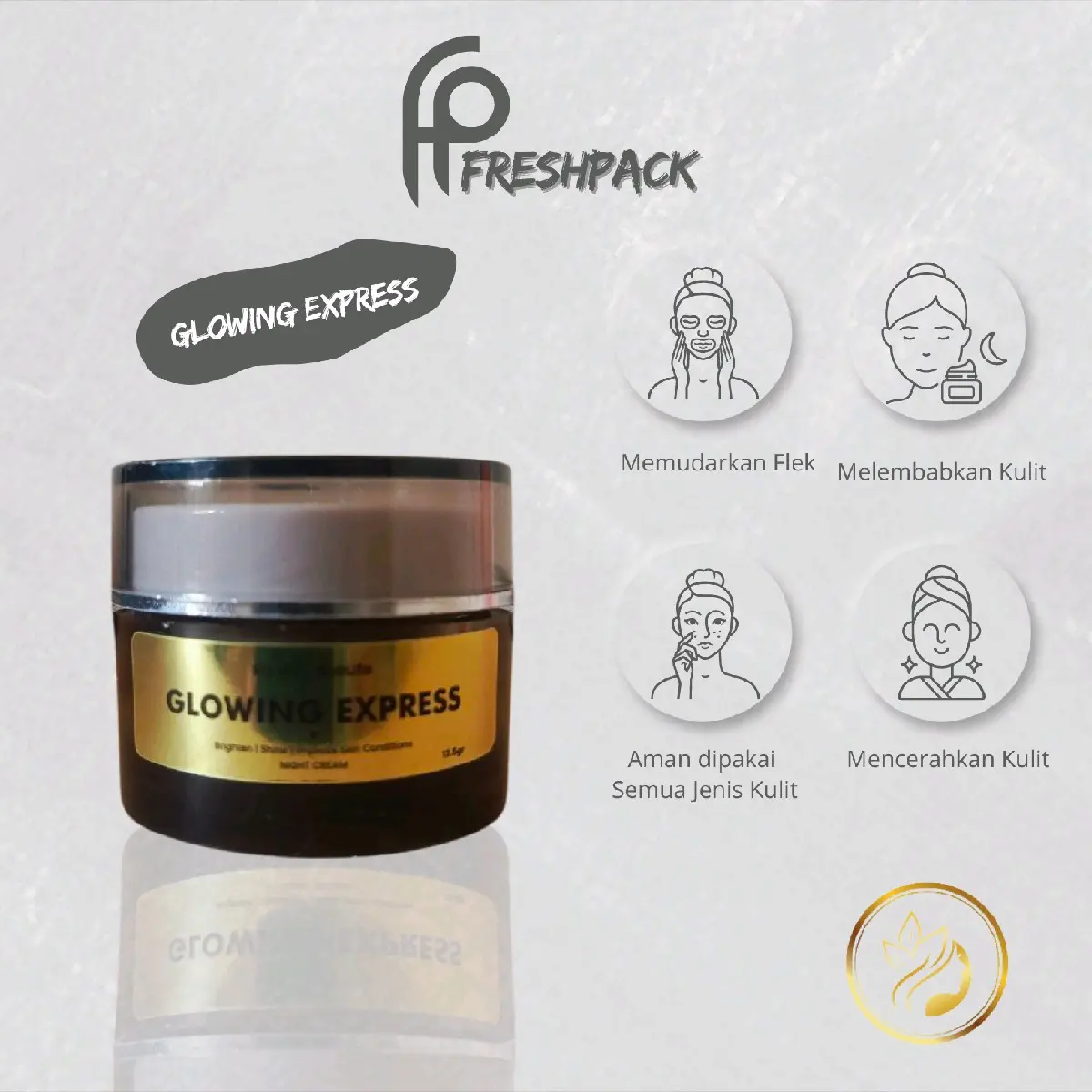 Night Cream RgSkin Beaute Krim Malam Mencerahkan Wajah Kusam Pelembab pemutih Mempercantik diri