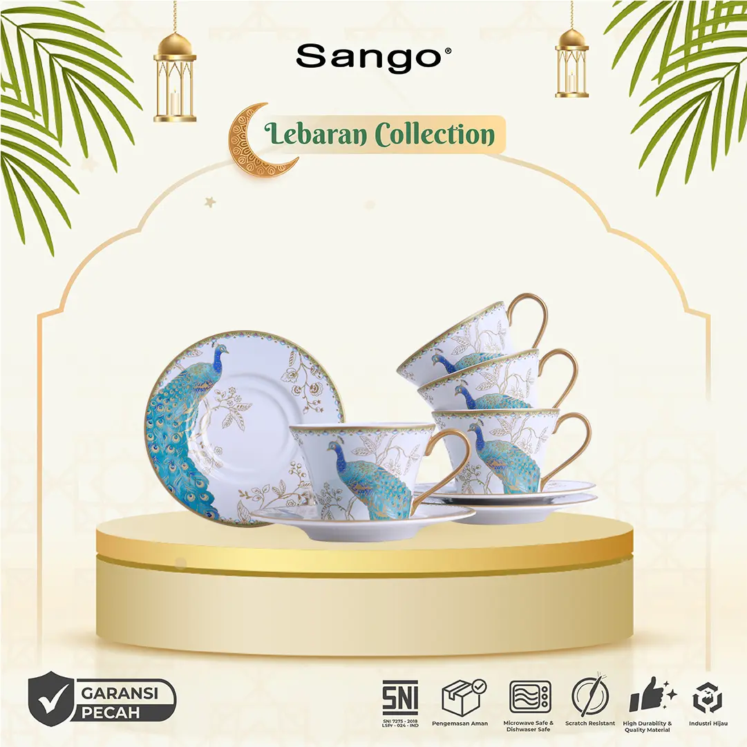 SANGO Set Cangkir Peacock Garden (Isi 8) Hampers
