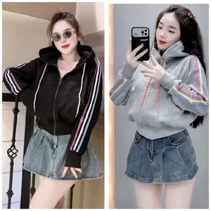 FULL ZIPPER Hoodie wanita keren korean style