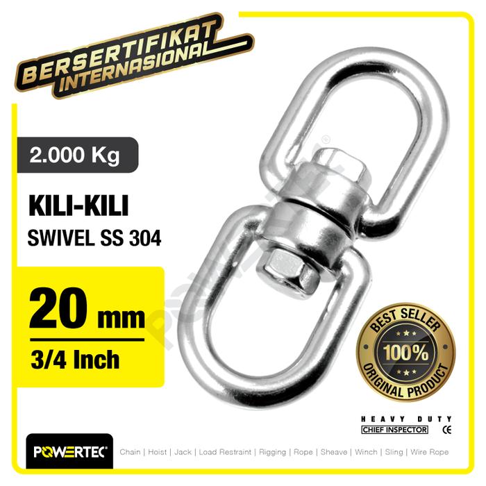 Gambar Swivel SS 304 / Kili kili 20mm - 3/4" POWERTEC dari powertec id Kota Administrasi Jakarta Pusat Tokopedia