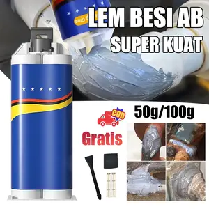 50g/100g Lem Ab Besi Super Kuat Tahan Panas Lem Perekat Lem Ab Epoxy Penambal Besi Lem Tangki Bensin Bocor
