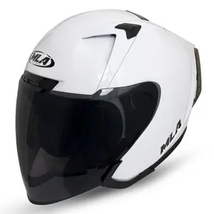 Helm Half Face MLA ZENIT - Putih Visor Hitam Smoke/silver SNI - Helm Pria Wanita Dewasa Motorcycle