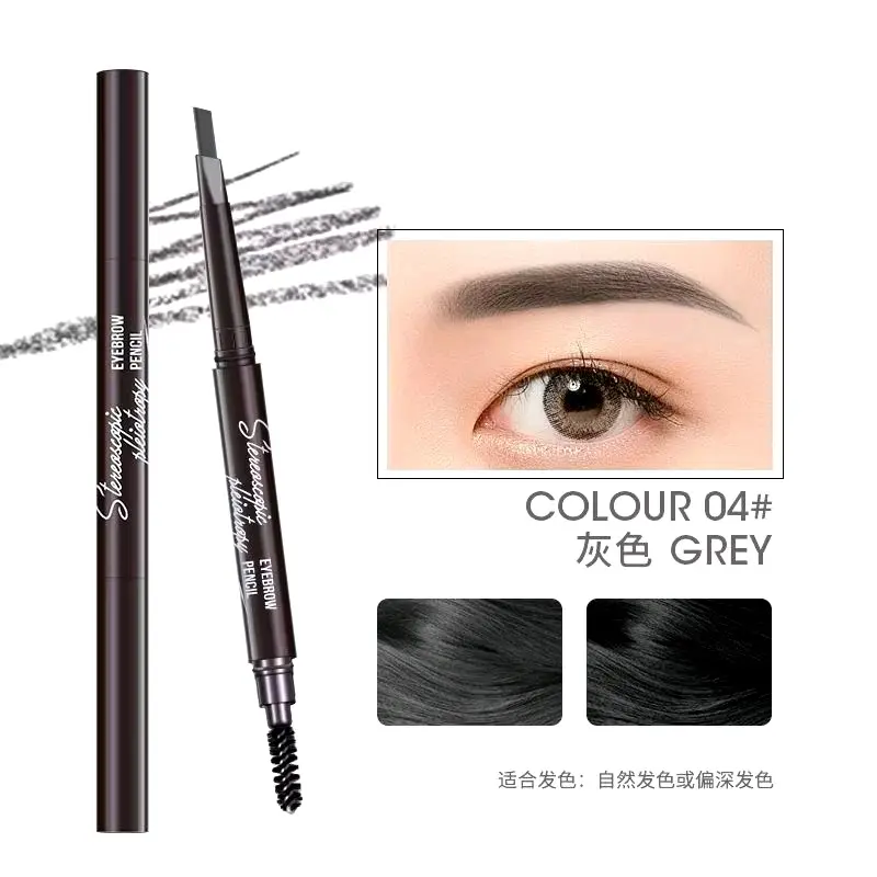 2 in 1 pensil alis anti air putar otomatis eyebrow pensil dengan sikat alis pencil 1
