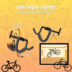 Rak Sepeda Dinding Garasi dengan Gantungan yang Dapat Disesuaikan untuk Penyimpanan Sepeda dan Helm di Garasi atau Rumah, Gantungan Sepeda Horizontal untuk Semua sepeda Gantungan Sepeda dan Helm
