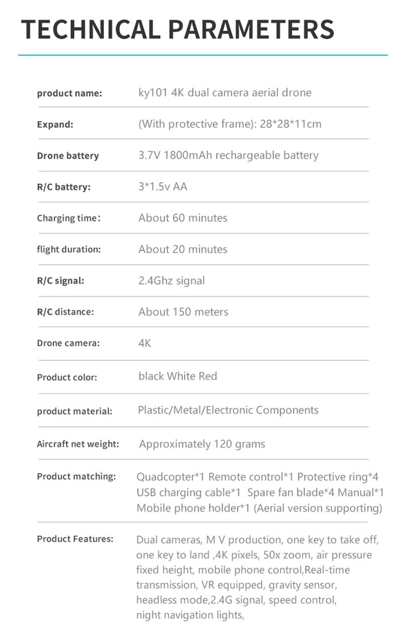 Product Introduction of Elf KY101 Ketinggian Tetap Panjang Endurance Drone 8k HD Fotografi Udara Quadcopter Toy RC Pesawat 15