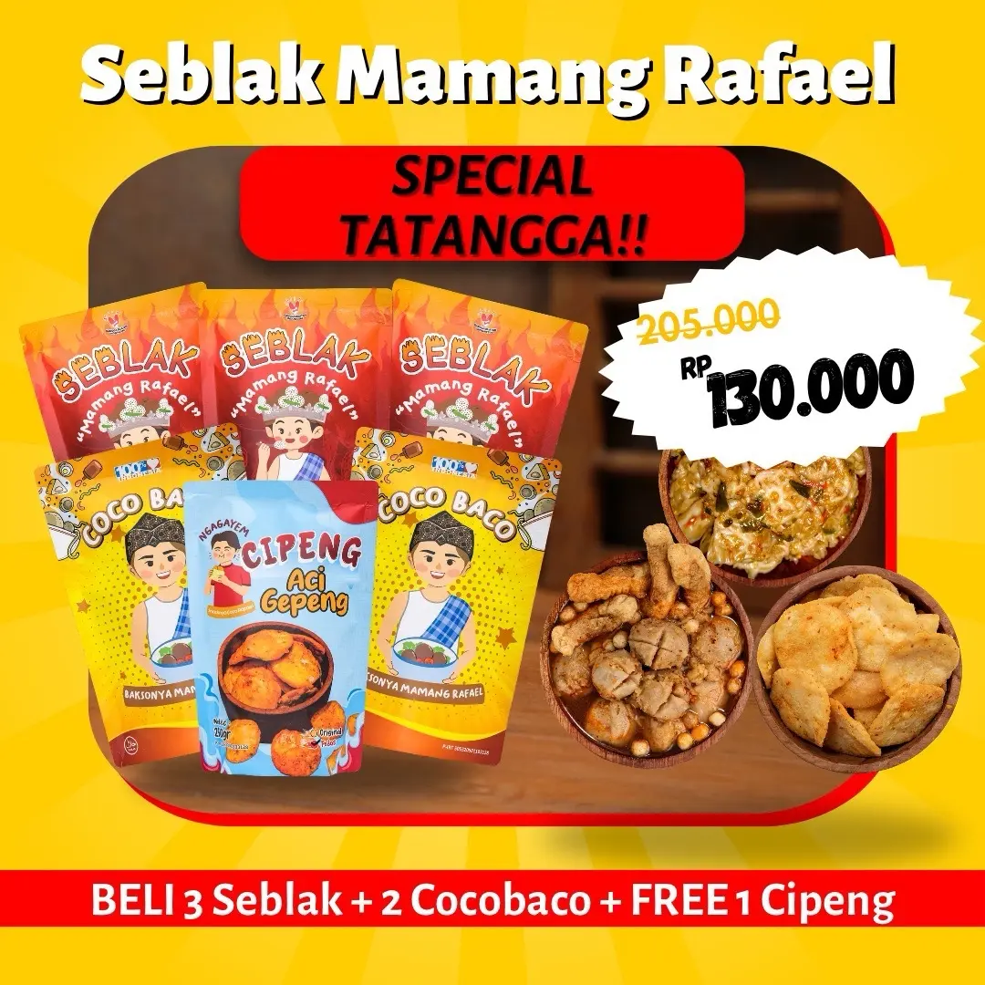 SMR SPECIAL TATANGGA - BELI 3 Seblak + 2 Cocobaco + FREE 1 CIPENG Pedas