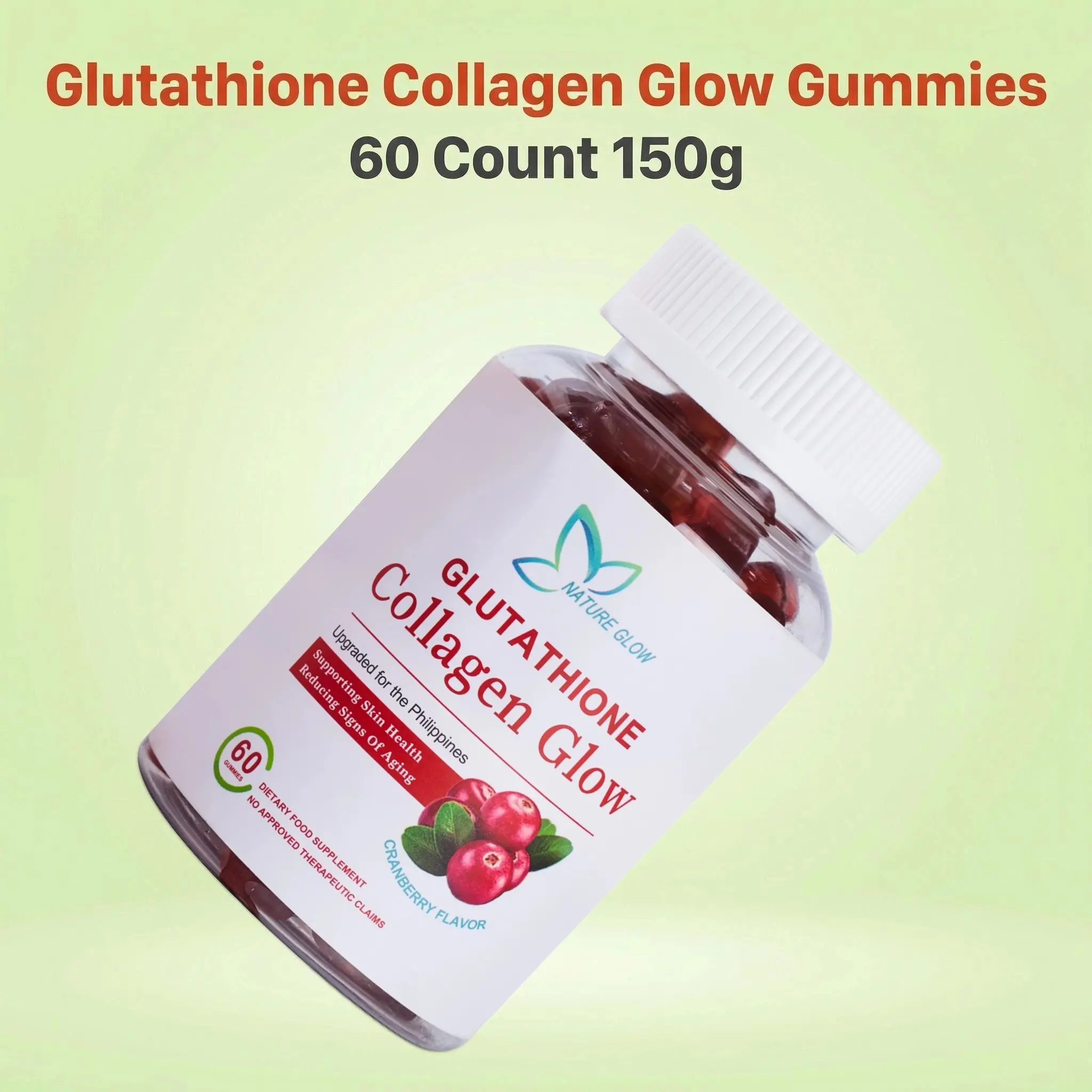 glutathione collagen glow fda approved FDA APPROVED】Nature Glow Apple Cider Vinegar 60PC Gummies Apple Flavor  daily beauty main image 0