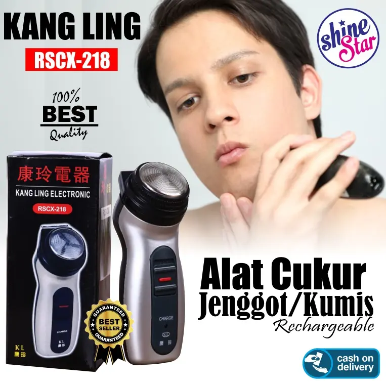 [COD/BAYAR DITEMPAT] Alat Cukur Jenggot Elektrik - Shaver KANG LING Electronic RSCX-218 Rechargeable Alat Cukur Kumis dan Jenggot Brewok / Alat Cukur Rambut Happy King - Warna Random