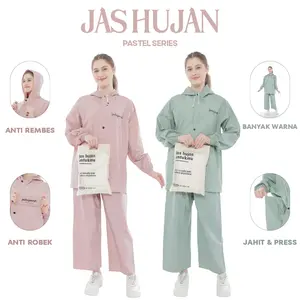 RAF Jas Hujan Pria Wanita Raincoat Dewasa Setelan Baju Celana Kain Tebal PVC 025 Anti Rembes Anti Robek Banyak Warna