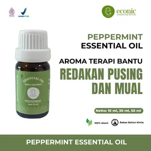ECONIC Peppermint Essential Oil 100% Murni 10 mL Minyak Aromaterapi Segar Redakan Pusing dan Mual Therapeutic-grade Bebas Bahan Kimia