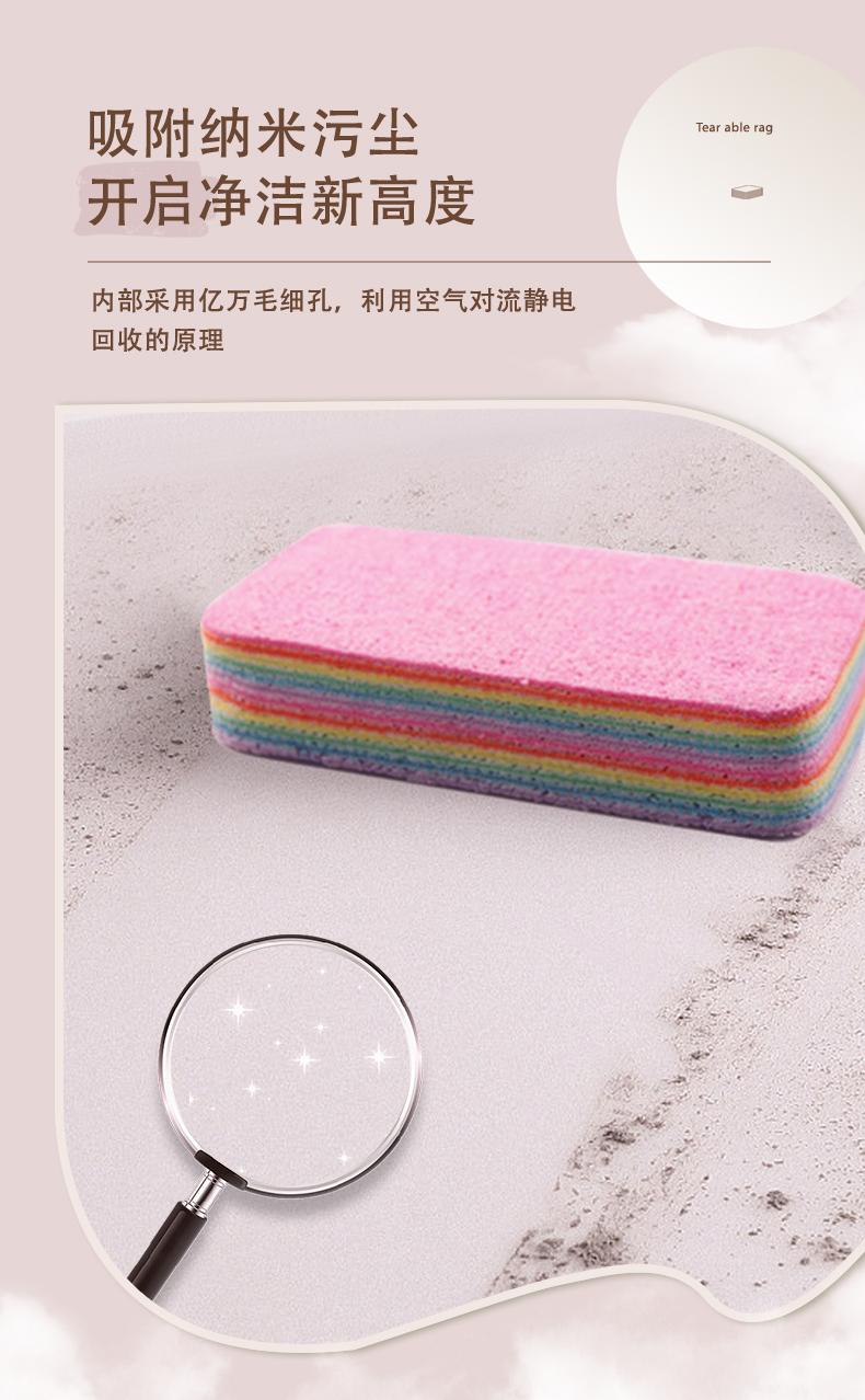 Product Introduction of Household strong absorbent to remove oil stains rainbow rag 12 layers can be torn rag fast durable cleaning cloth thickened dirt resistance 7