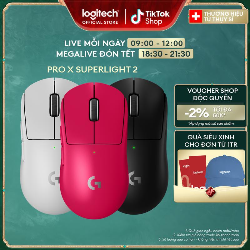 Chuột Gaming không dây Logitech G PRO X SUPERLIGHT 2 LIGHTSPEED - nhẹ 60G Switch Lightfore cảm biến Hero 2 DPI 32KPI sạc qua USB-C PC & Mac logitech superlight
