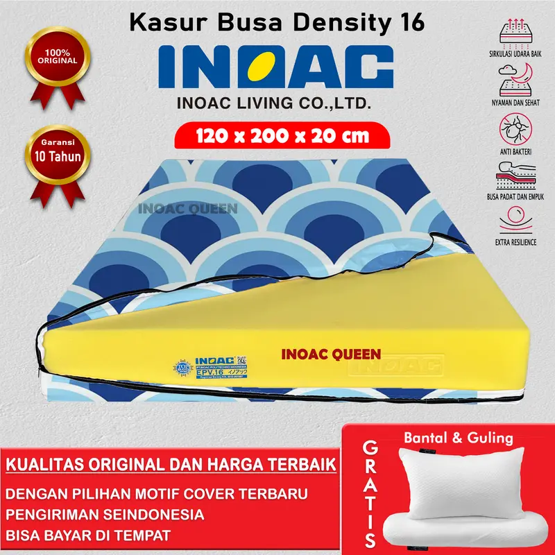 200x200x20 Kasur Busa INOAC EON Density 23 Garansi 10 Tahun Ukuran KINGs - Shop Tokopedia
