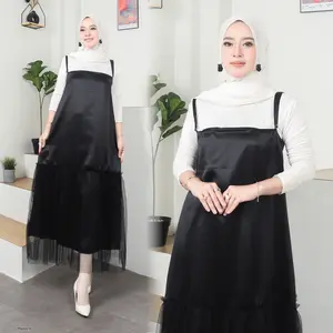 [KZY.ID] Inner dress Kenzie NON HIJAB baju wanita bahan polo linen kombinasi tille polos dalem baju wanita Panjang Bumil Mewah Lebaran Basic