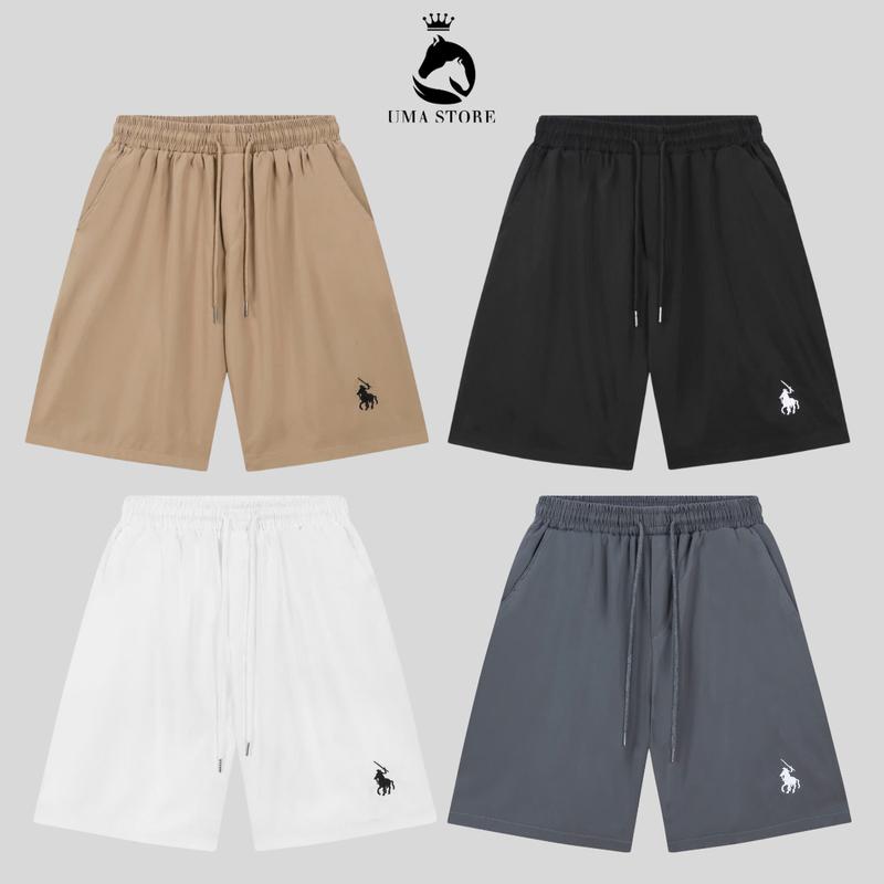 Combo 2 Quần Short Kaki Gió Cotton Mát Lịm Logo Thêu Ngựa Nam Nữ UMA, Chất Liệu Thấm Hút Mồ Hôi Mặc Thoáng Mát