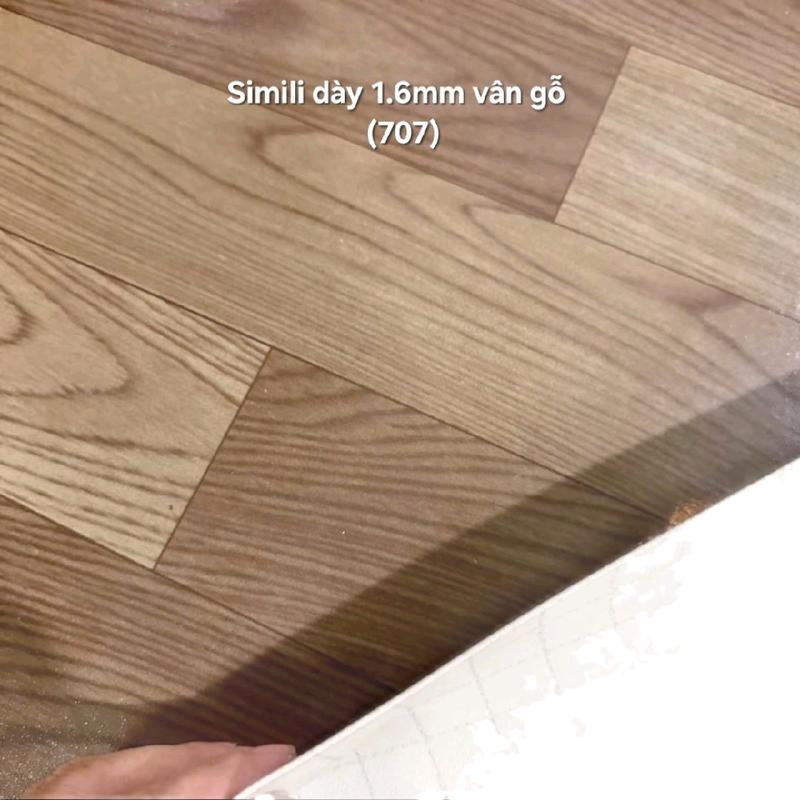 Simili vân gỗ 15m2(2m x 7.5m) dày 1.6mm - lót sàn, chống nước, chống trầy, dễ lau chùi nhựa
