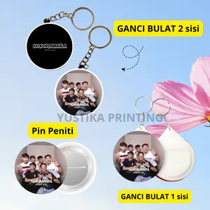 (GANCI BULAT) Gantungan Kunci dan PIN GWSM dan KUSUMAWARA - GARUDA WISNU SATRIA MUDA