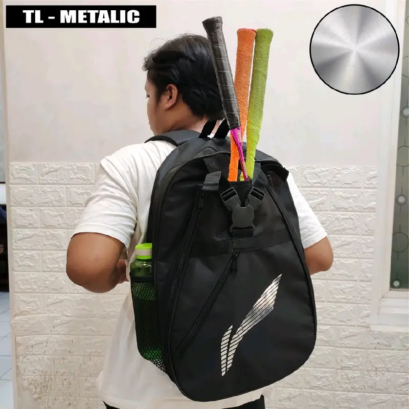 Tas Ransel Badminton dengan Tempat Raket dan Botol Air Minum 4